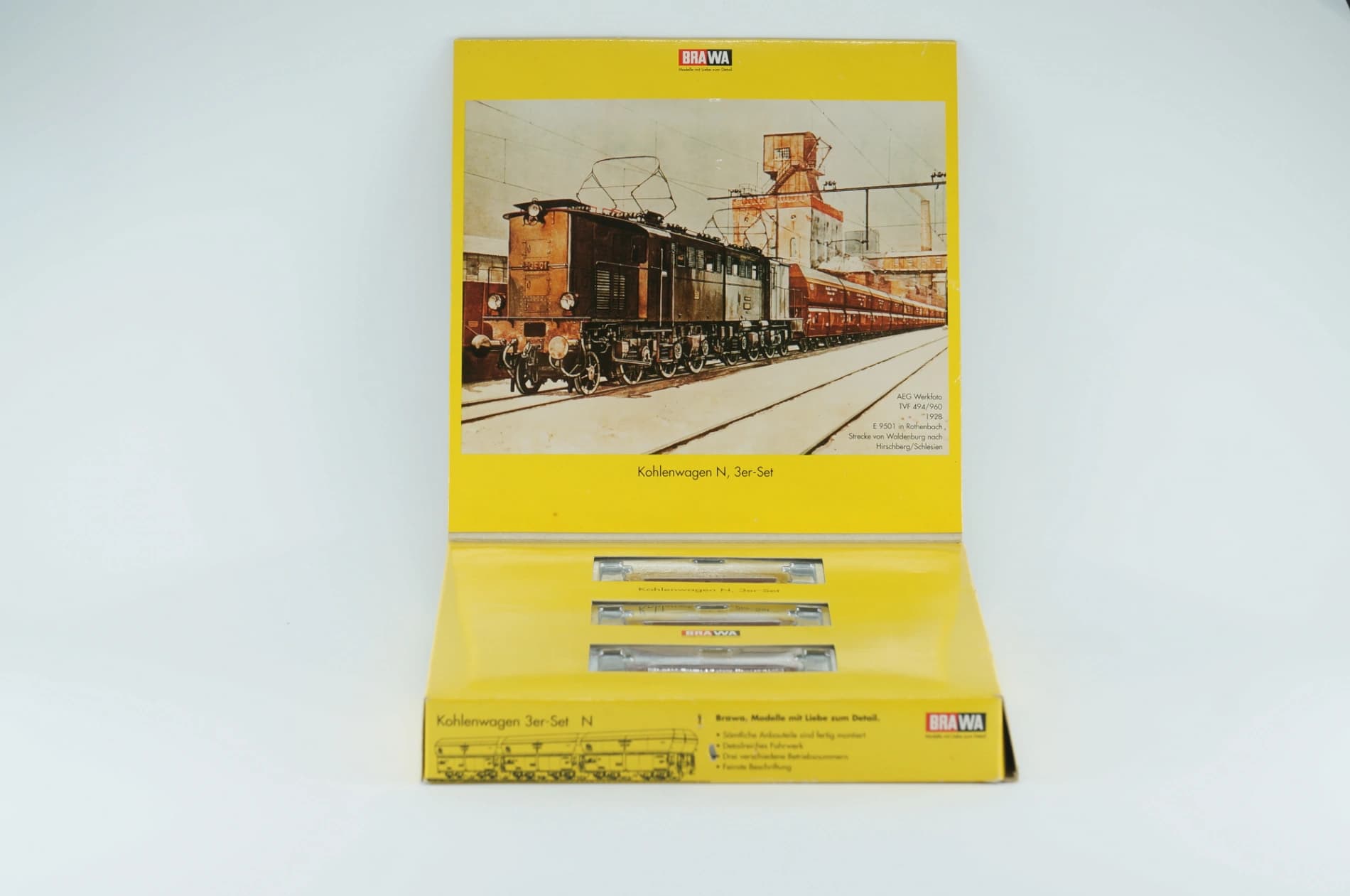 Brawa N 1801 Kohlenwagen 3er-Set OOt der DR Epoche III Güterwagen-Set braun in OVP