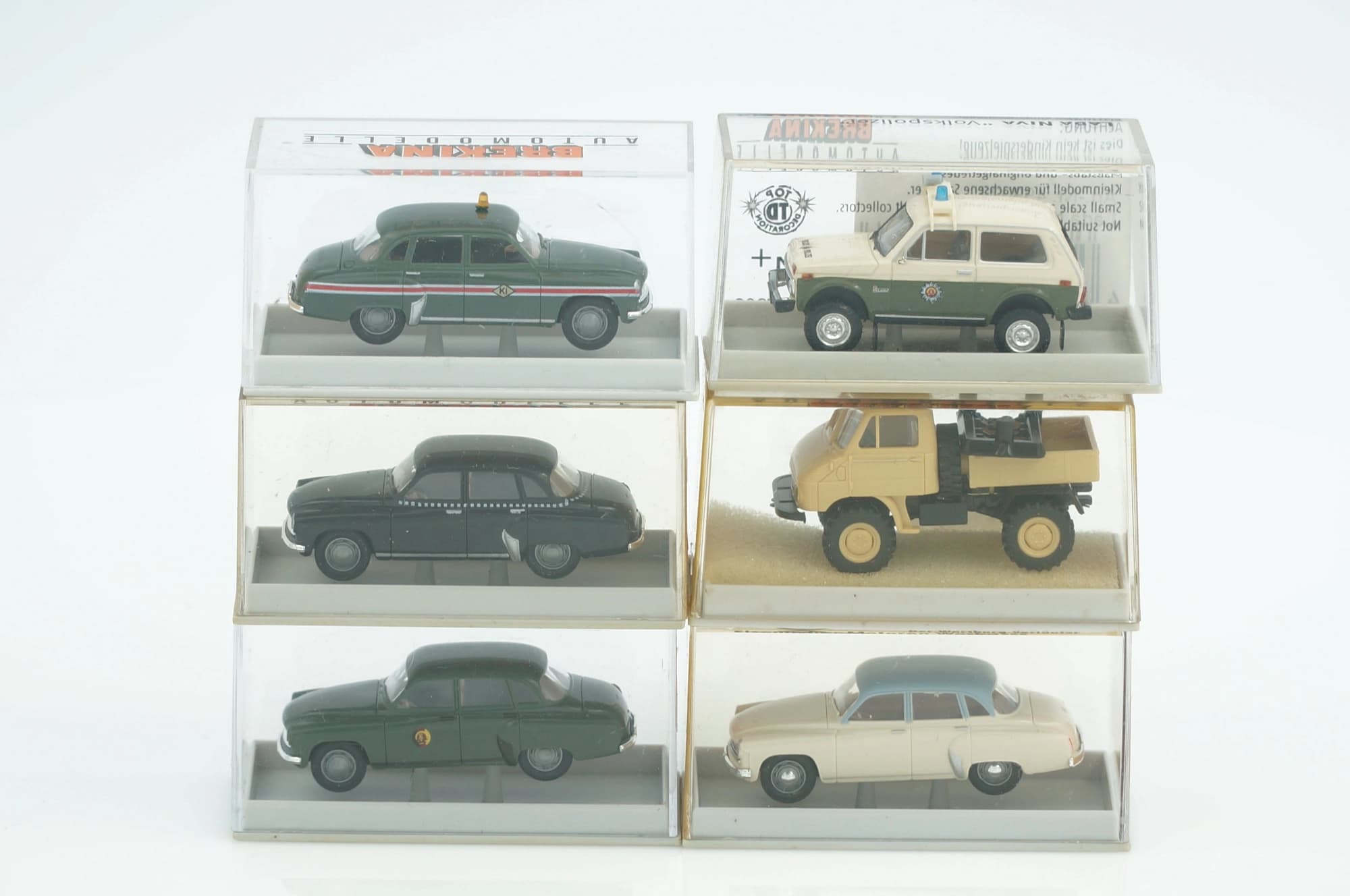 BREKINA Lada Niva Volkspolizei DDR Unimog Wartburg NVA Taxi EMW 211 1:87