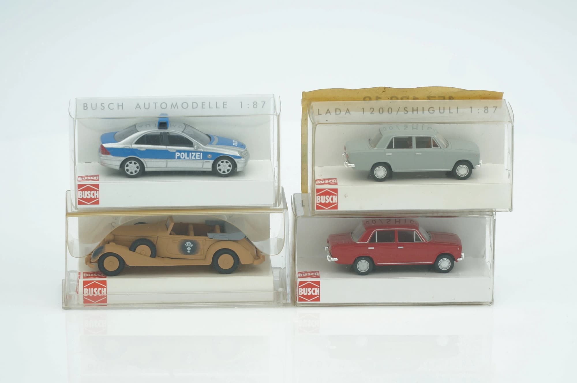 Busch 49110, 2x 50100, 41308 Mercedes-Benz, Horch 853 Afrika Korps, Lada H0