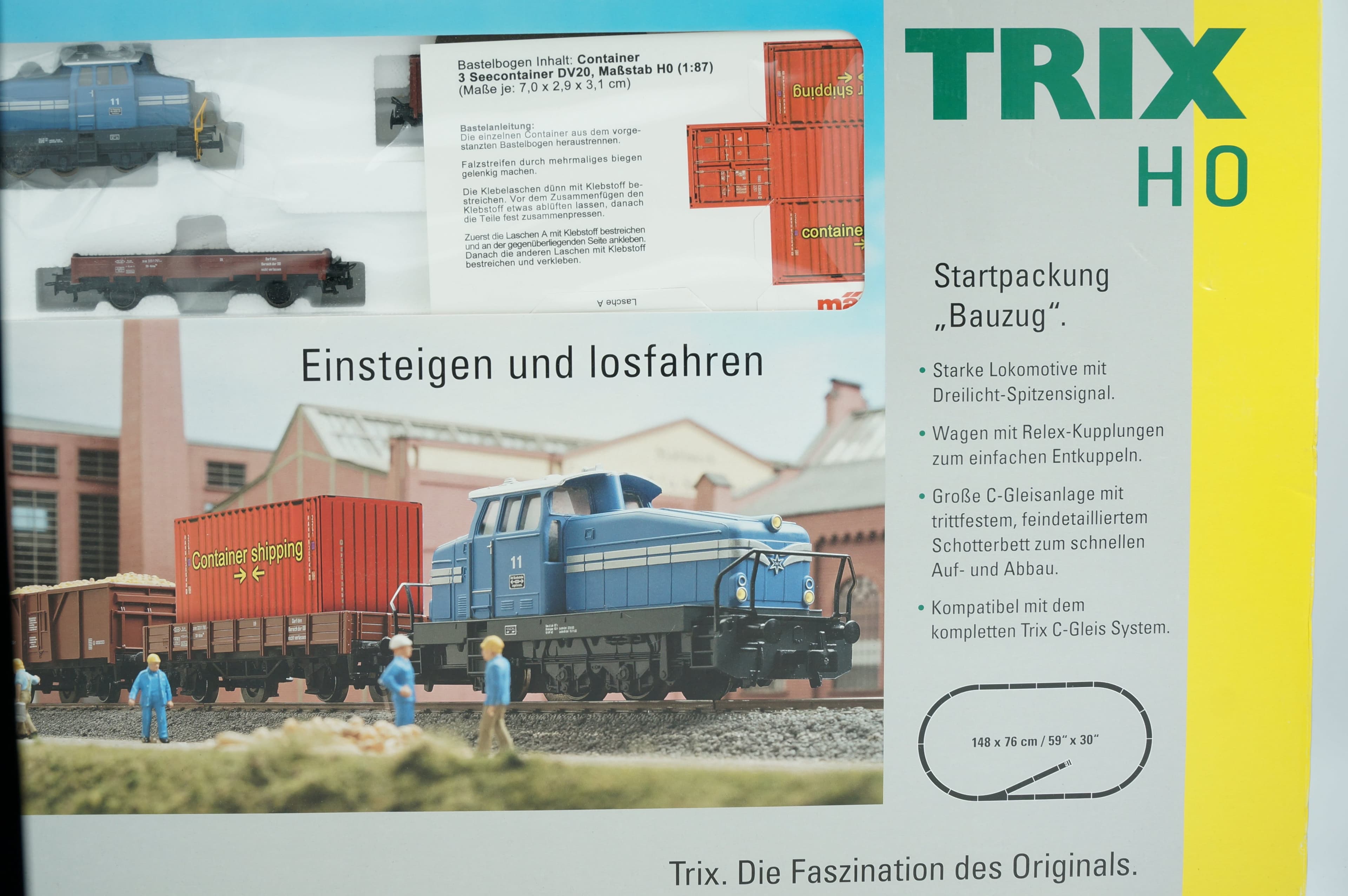 Trix 21523 Startpackung Bauzug Dieselzug Güterwagen H0 1:87