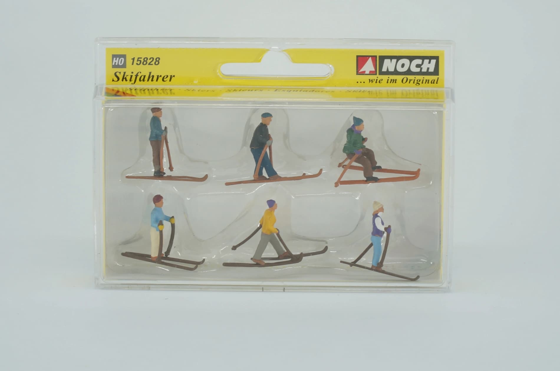 NOCH H0 15828 Figuren-Set Skifahrer handbemalt 6 Stk OVP 1:87