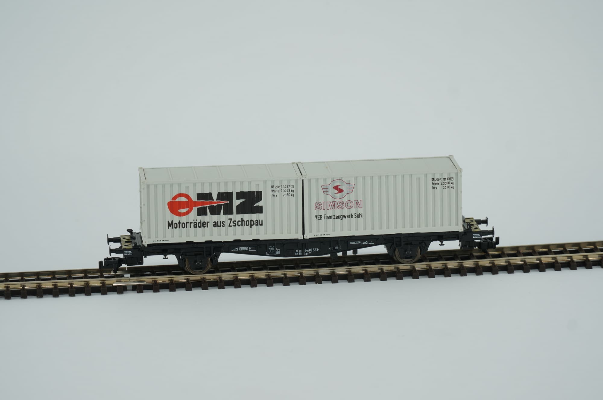 Roco 37501 TT DB Containerwagen Lgis 580 MZ / Simson Ep IV-V m. OVP