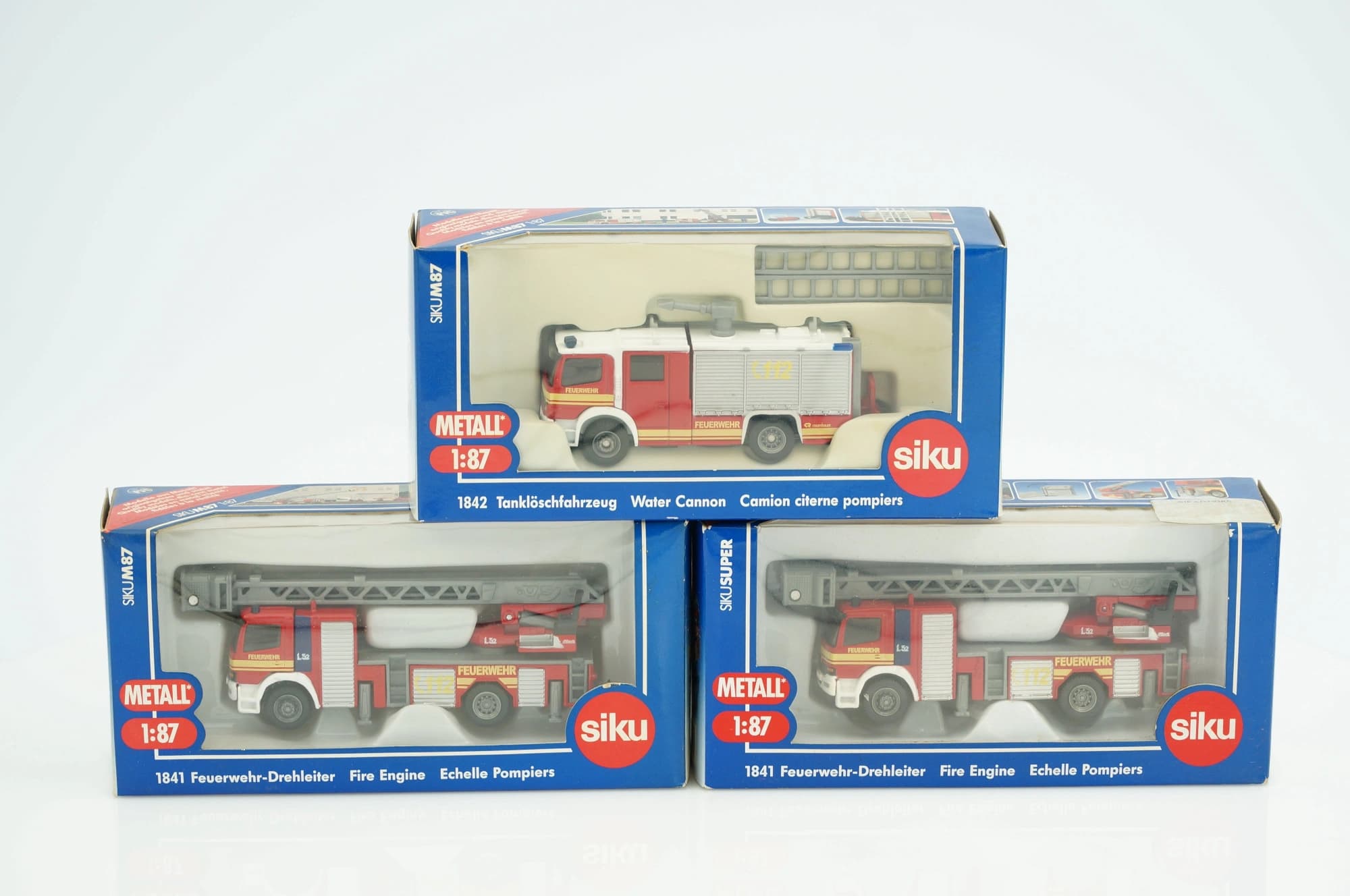 Siku Metall Feuerwehr-Drehleiter Tanklöschfahrzeug 1842 1841 1:87