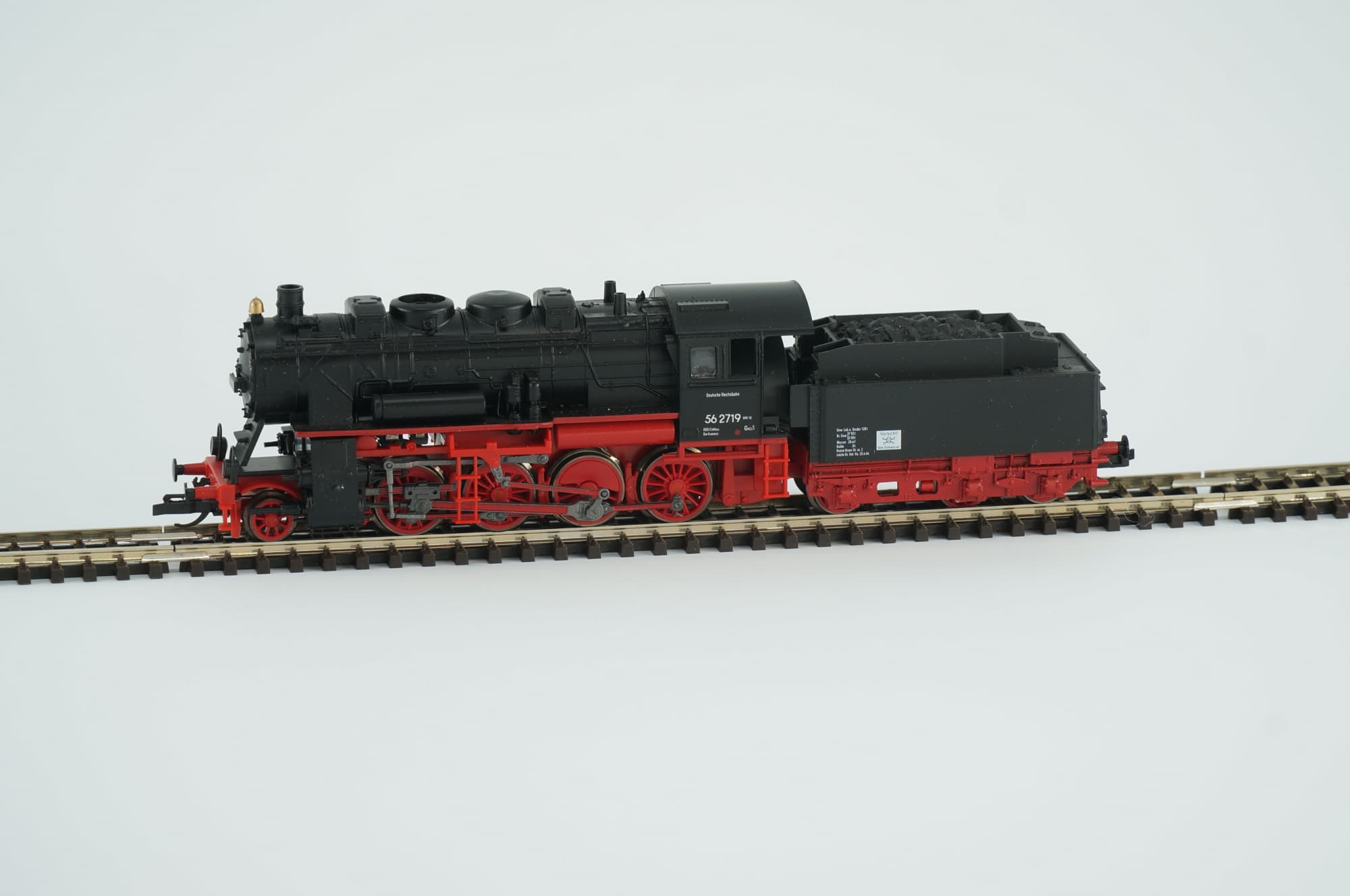 Tillig TT 02160 DRG BR 56 2719 Schwarz Rot Epoche II Schlepptender-Dampflokomotive Digital