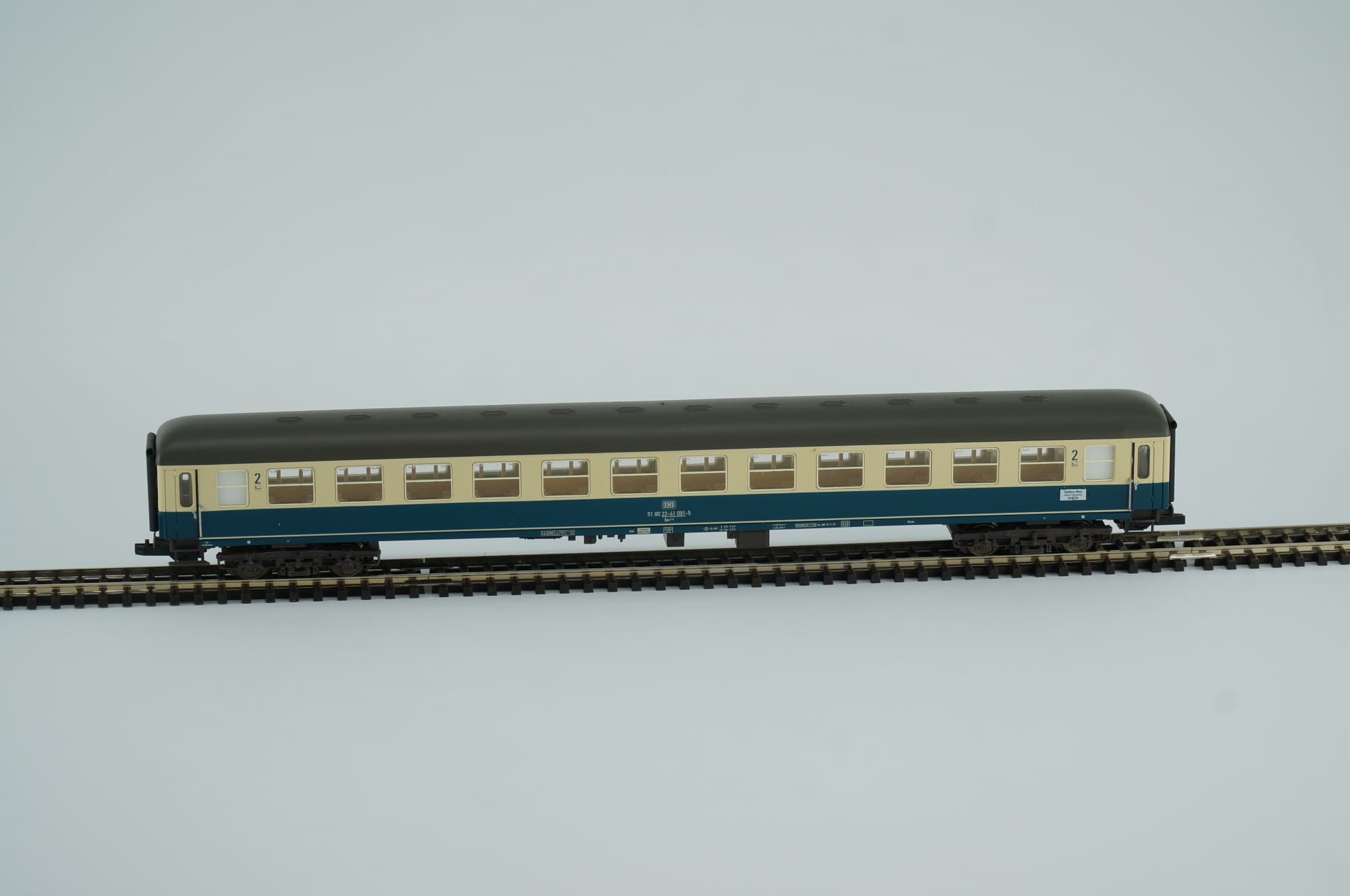 Tillig TT DB Schnellzugwagen 2. Kl. Bm Ozeanblau Beige Epoche IV