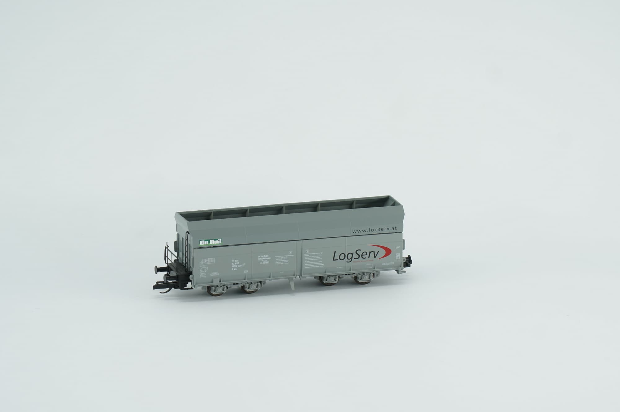 Tillig TT Schwenkdachwagen Tms LogServ On Rail ÖBB Epoche VI 4-achser Güterwagen grau