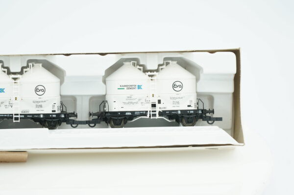 Roco 44055 3-tlg Silowagen-Set Eva Karsdorfer Zement Epoche IV DB H0 – Bild 5